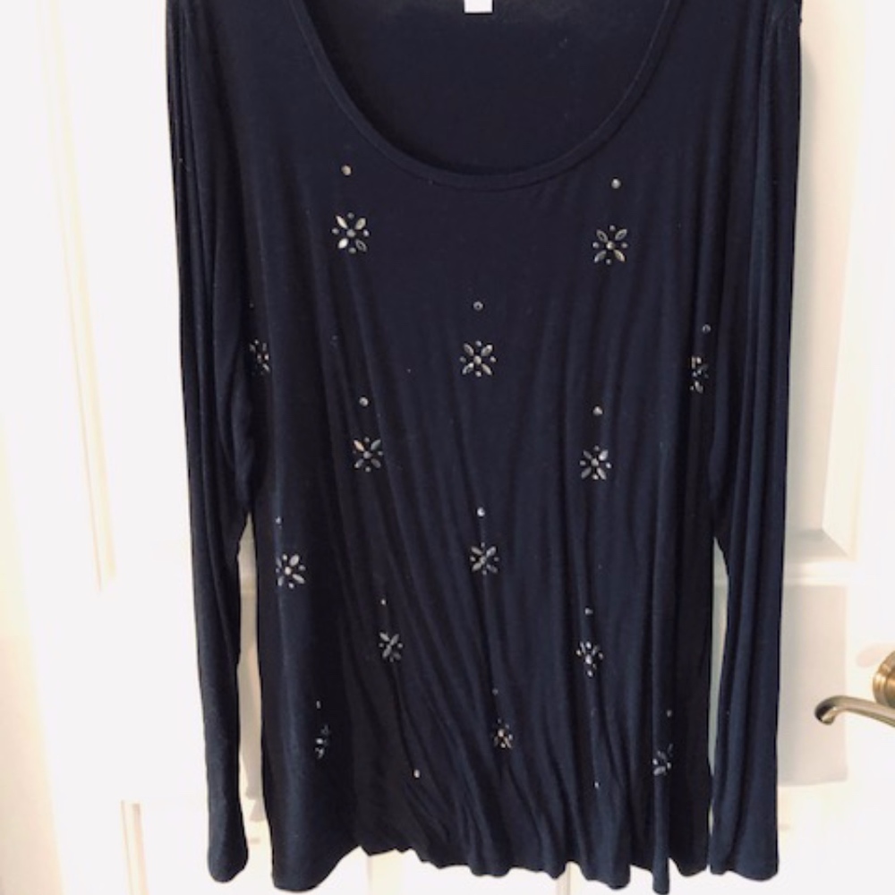 WESTPORT 1962, black sparkle shirt, L. NWOT.